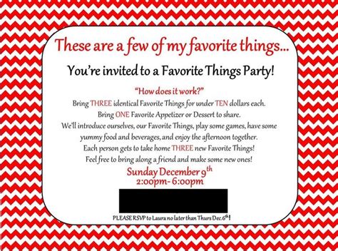 favorite things party invitation template free|favorite things party instructions.